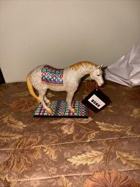 Decorative White and Gold Horse Figurine by